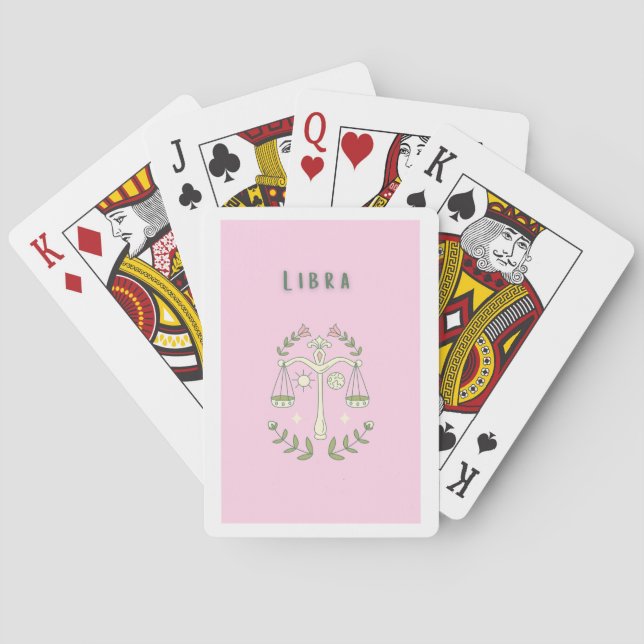 Pink Libra, zodiac, star sign  Playing Cards (Back)
