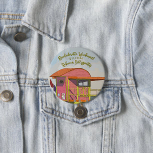 Pink Lifeguard Vibes Bachelorette Weekend 3 Inch Round Button