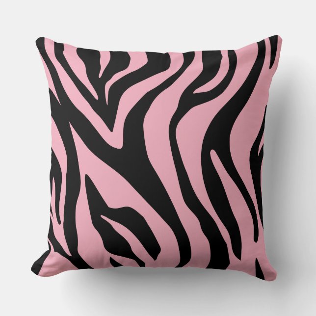 Pink/Light Beige Tiger Print Reversible Pillow (Front)