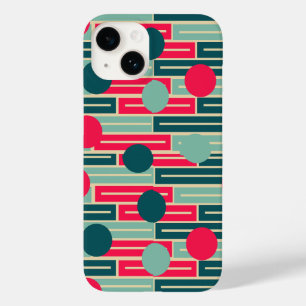 Pink, Light Blue, Teal Rectangles and Circles  Case-Mate iPhone 14 Case