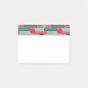 Pink, Light Blue, Teal Rectangles and Circles Post-it Notes