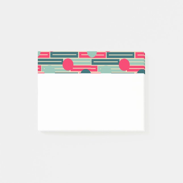 Pink, Light Blue, Teal Rectangles and Circles  Post-it Notes (Front)
