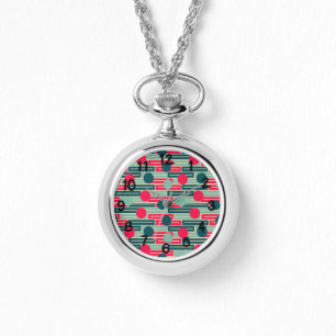 Pink, Light Blue, Teal Rectangles and Circles  Watch