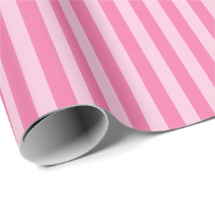 Pink & Light Pink Stripes Wrapping Paper