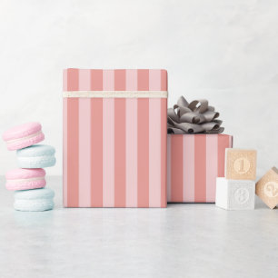 Pink & Light Pink Stripes Wrapping Paper