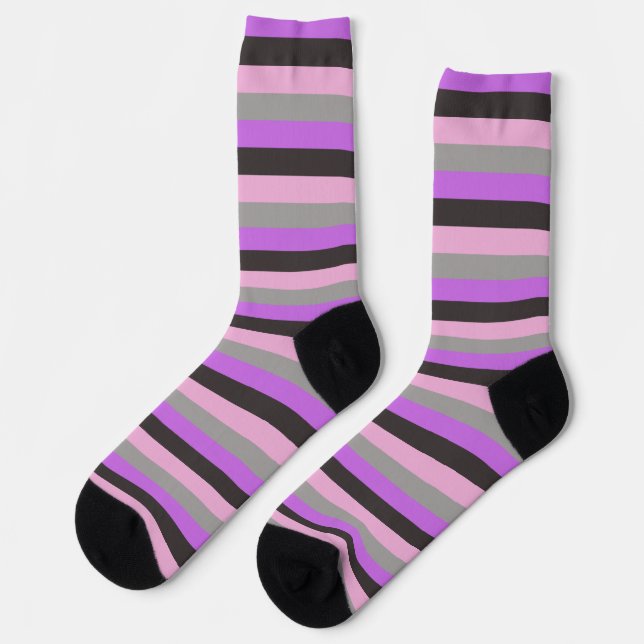 Pink, Light Purple and Grey Socks (Left)