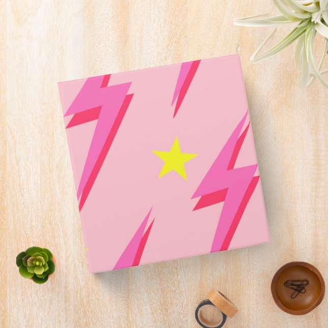 Pink Lightning Binder for Organized Storage (In Situ)