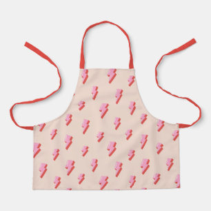 Pink Lightning Bolt Pattern Apron