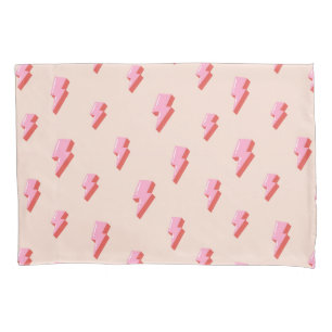 Pink Lightning Bolt Pattern Pillowcase
