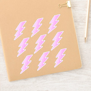 Pink Lightning Bolts - Preppy Stickers