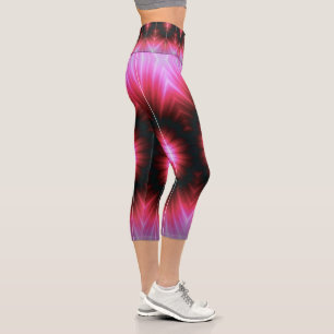 pink lightning capri leggings