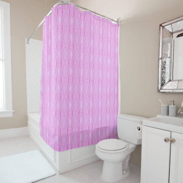 Pink Lilac and Magenta Diamond Geometric Pattern  (In Situ)