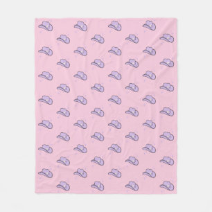 Pink Lilac Cowgirl Rodeo Pattern Fleece Blanket