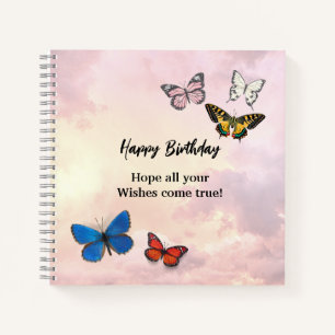 Pink Lilac Dreamy Ripped Butterfly Spiral Notebook