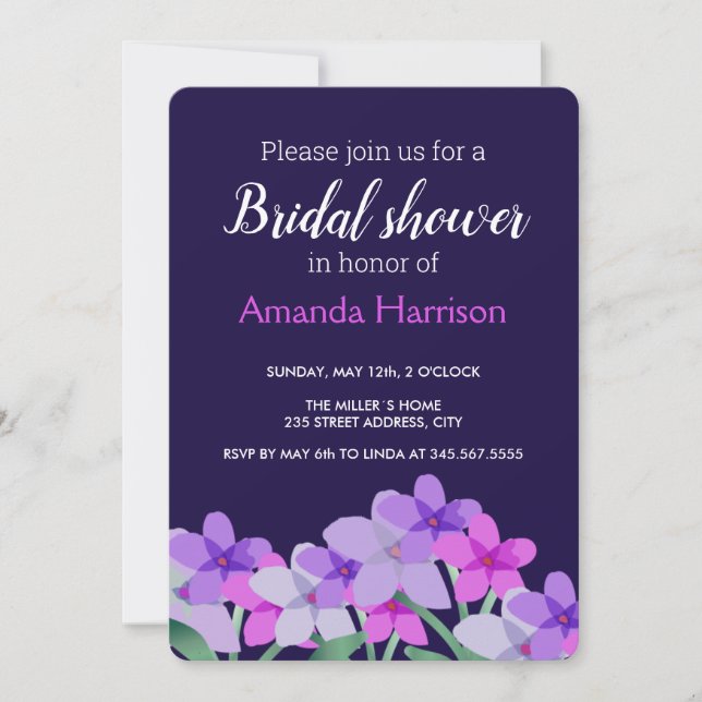 Pink Lilac Floral Bridal Shower Personalized Save The Date (Front)