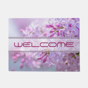 Pink lilac flowers doormat