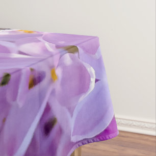 Pink lilac flowers tablecloth