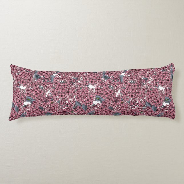 Pink Lilac garden Body Pillow (Front)