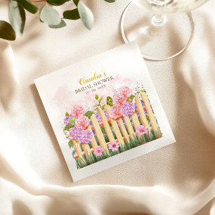 Pink Lilac Hydrangea Fresh Market Bridal Shower Napkin