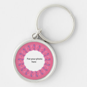 Pink & Lilac Teddy Bears Add Your Photo Template Keychain