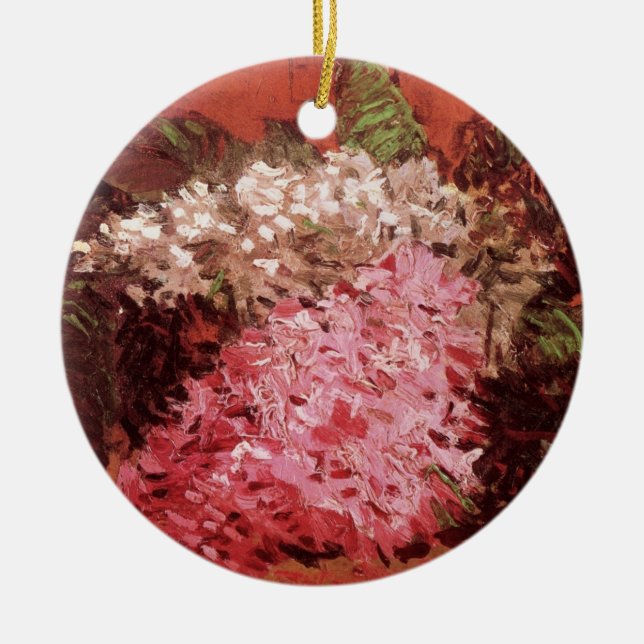 Pink Lilacs by Vincent van Gogh, Still Life Flower Ceramic Ornament (Front)