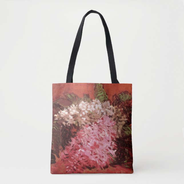 Pink Lilacs by Vincent van Gogh, Still Life Flower Tote Bag (Front)