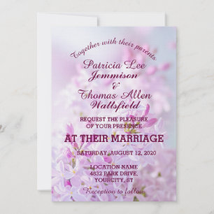 Pink Lilacs Customizable Wedding Invitation