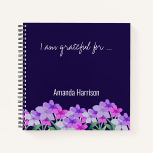 Pink lilas floral Gratitude Journal Personnalisé