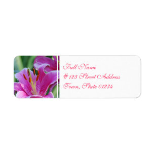 Pink Lilies  Mailing Labels