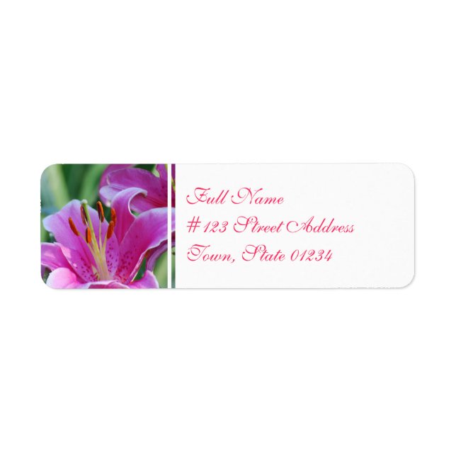 Pink Lilies  Mailing Labels (Front)