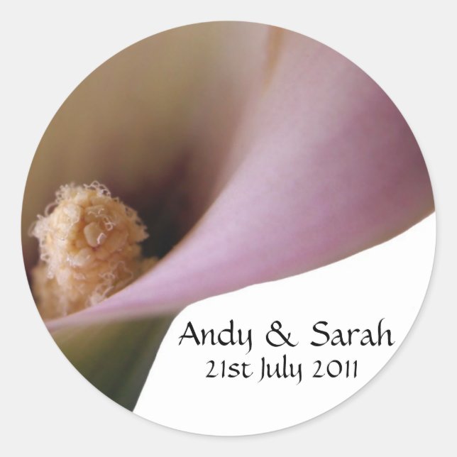 Pink Lilly Wedding Stickers (Front)