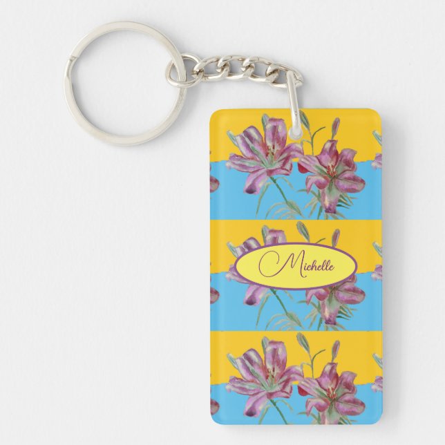 Pink Lily Aquarelle Peinture Girls Floral Art (Devant)