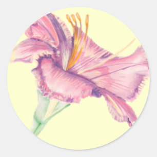 Pink Lily Easter Flower Classic Round Sticker