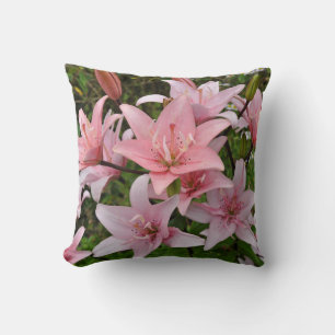 Pink lily floral beauty    desk organizer throw pillow