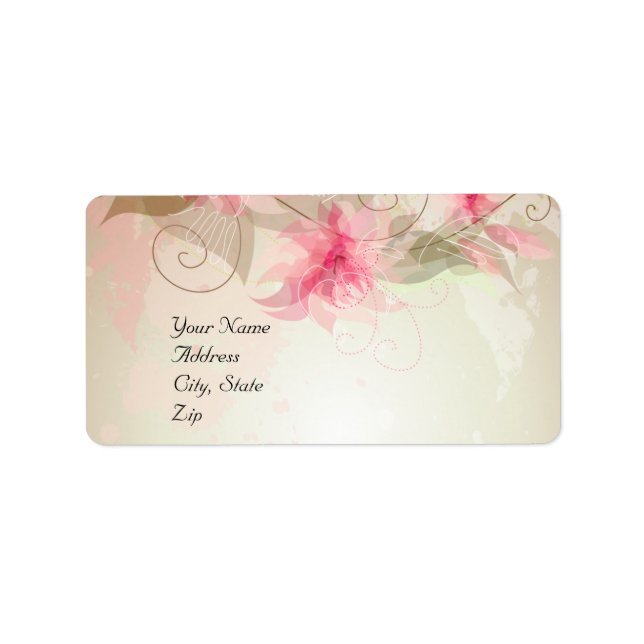 Pink Lily Floral Label (Front)