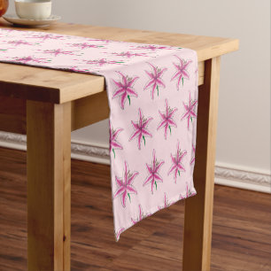 Pink Lily Flower Floral Garden Party Spring Lilies Short Table Runner