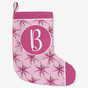Pink Lily Flower Garden Lilies Spring Floral Small Christmas Stocking