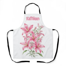 Pink Lily Flowers Personalized