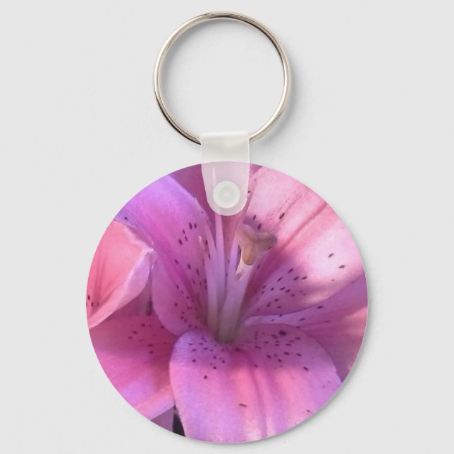 Pink Lily Key Chain (Front)