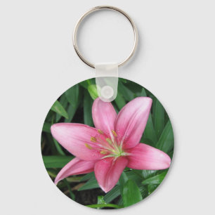 Pink Lily Keychain