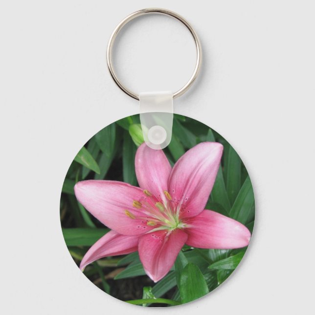 Pink Lily Keychain (Front)