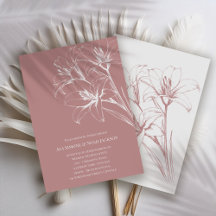 Pink Lily Outline Wedding