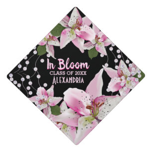 Pink Lily Pearl Custom Graduation Cap Topper