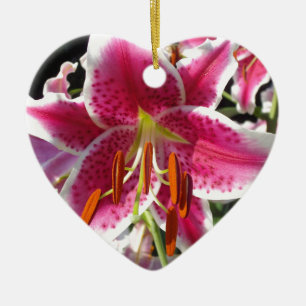 Pink lily pink floral pink flower tropical flower ceramic ornament