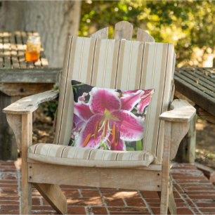 Pink lily pink floral pink flower tropical flower outdoor pillow