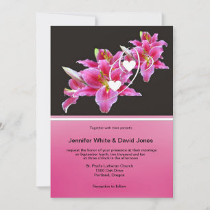 Pink Lily Wedding Invitation