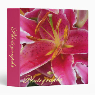 Pink Lily with Water Droplets Photo Binder