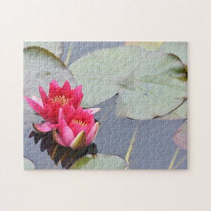Pink Lilypad Lily Flower Nature Photography Garden Jigsaw Puzzle