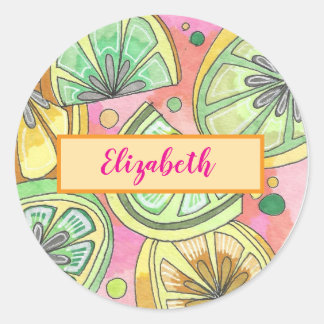 Pink Limey Personalized Sticker Label