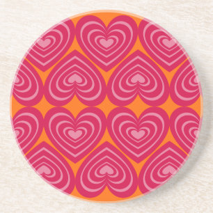 Pink Lined Hearts Coaster